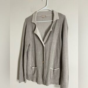 Benedetta B Merino Poly Cashmere Blend Beige Cardigan Size XLarge Women's Italy